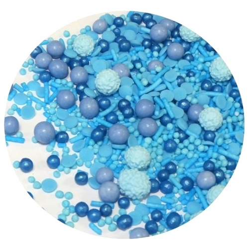 Posypka na tort cukrowa dekoracje urodziny baby shower niebieski mix 30g